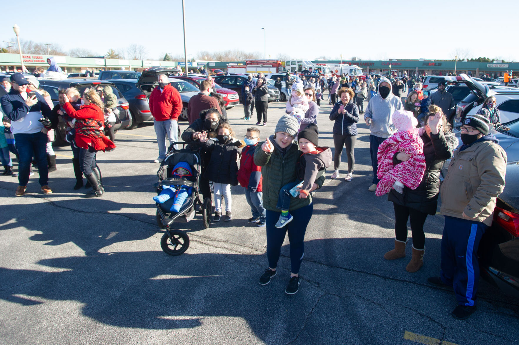 Masked-up Santa flies in to Crown Point